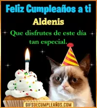 GIF Gato meme Feliz Cumpleaños Aldenis